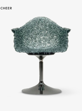 聚碳酸酯新款花瓣椅高档轻奢餐椅中岛台升降吧台椅艺术品别墅家具