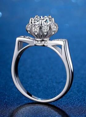 莫桑石钻戒1克拉小猫豪华女礼物