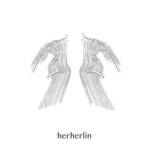 herherlin原创窄版粼粼流苏耳环