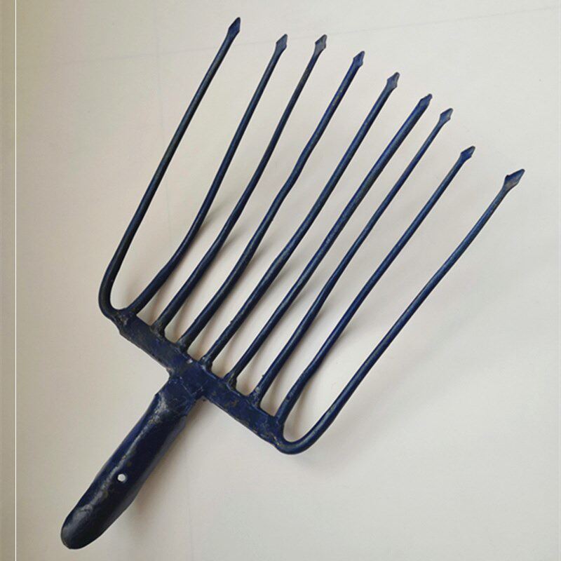 翻地石子粪加粗j铁叉叉九股农用钢筋九叉叉子草齿钢叉叉实心