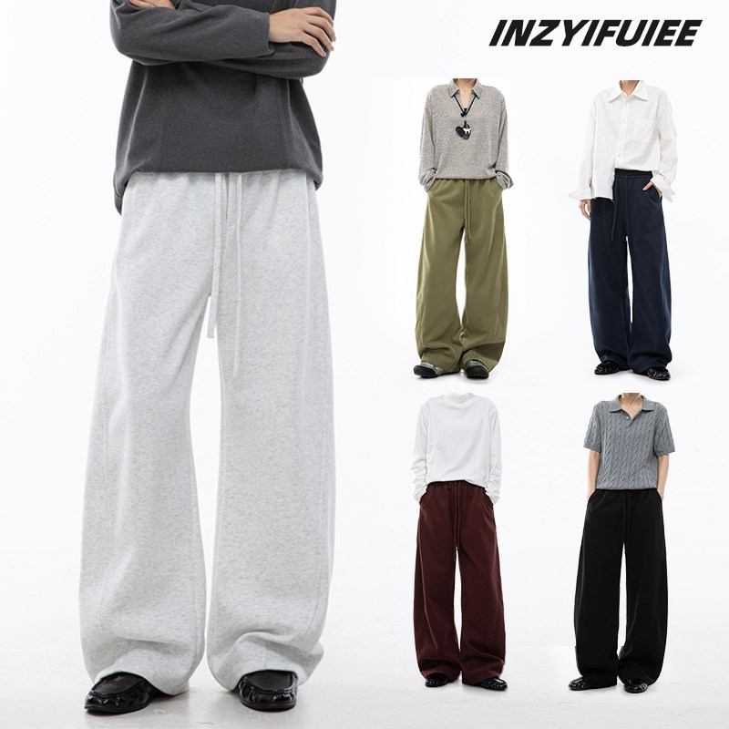 【蜜蜂欢乐社】INZYIFUIEE多色弯刀卫裤多巴胺宽松松紧腰休闲裤,女装/女士精品,卫裤,淘宝优惠券,粉丝福利购,淘宝优惠卷