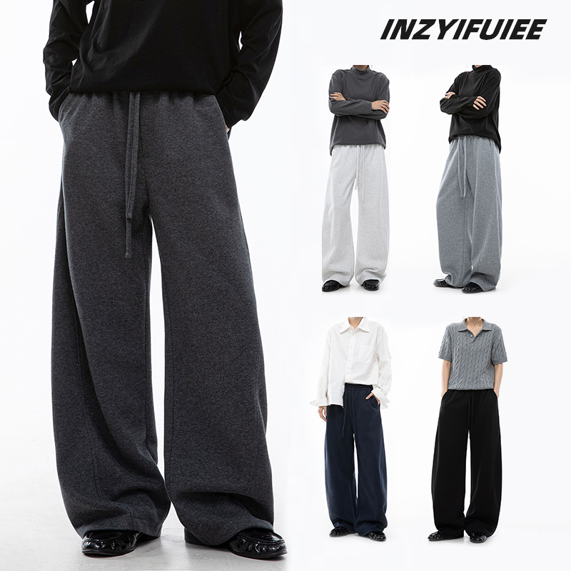 多色纯色弯刀休闲卫裤