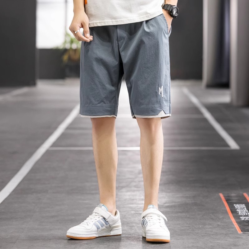 夏季短裤男士夏季冰丝休闲运动中裤宽松爆款大码五分大裤