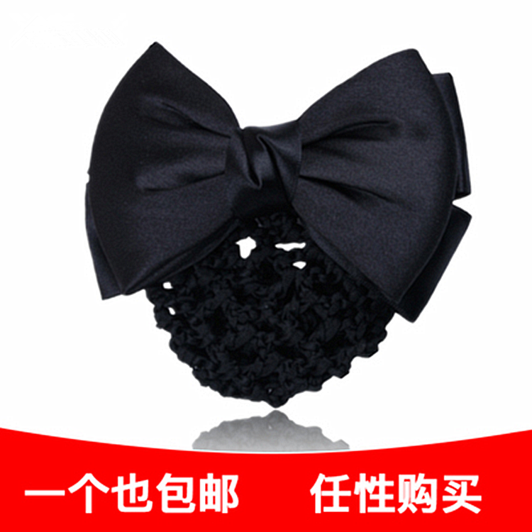 头花职业服务员蓝色蝴蝶结发夹