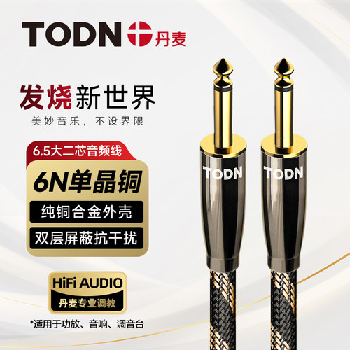 丹麦同顿单晶铜6.5大二芯音频线