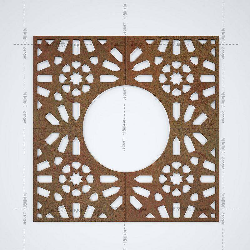 厂家铁锈红耐候钢树篦子 树穴盖板 树围子 护树板 树池盖板