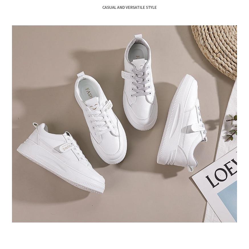 女士平底小白鞋春夏秋冬季厚底防滑白色板鞋透气百搭休闲鞋运动鞋