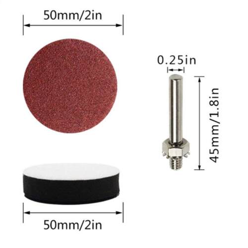 2寸80#-3000100PCS砂盘垫1/4英寸柄钻头磨旋转工具0用砂盘垫套床8
