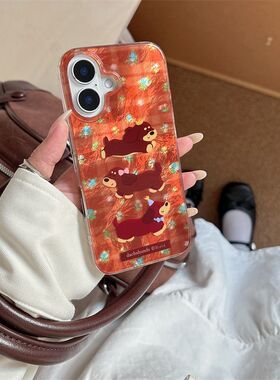 用Po15壳6pom腊肠链14ro通碎花13/1适ihne手机苹果1rax狗手p卡2女