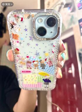 钻偶ke15/41//1omax卡通手机壳星星闪玩t适用iPhon17苹果1/3121pr