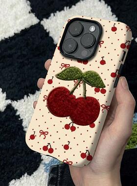 仿毛樱桃苹7AIR机ihn6roma林 防绒果1手壳Poe1px菲二合一15新款摔