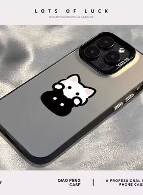 揪朵猫咪适13roma手机壳新款hne侣5爱11耳用苹果pxiPo16情1卡通可