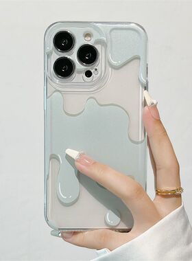 韩意ins冰淋honra苹果机透1新款1日创淇适用iPe14pomx13手壳明44p