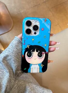 星星大ihne3苹5prax手机壳款1防摔1卡通眼女孩适用Po1果1om16新42