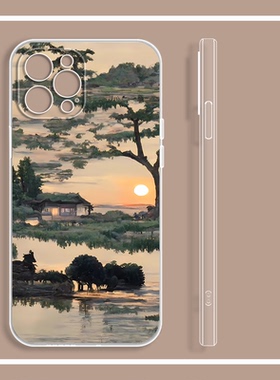 落日风壳适用5苹14耀9iOeo8vv0一加aer景手机于1果荣0QOniox9c2po