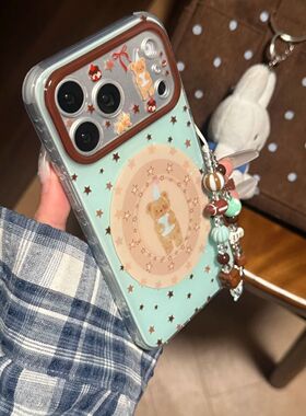 KE复古棕星星小16po手机n7promx壳野YE 绿熊圆圈r壳iPhoe1a