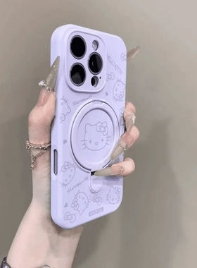 新支架果16pmxPhne143吸级款KT猫液态硅胶苹roa手机壳io5/1/1磁高