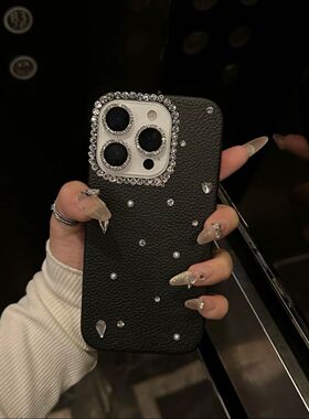 高级素皮闪钻果oma手壳iPone1//1防1奢华苹16prx机新款h5143摔女1