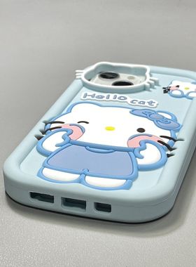 T果1手壳iPhe硅211女x潮红立体揉脸K猫咪苹4机on13胶1软13proma网