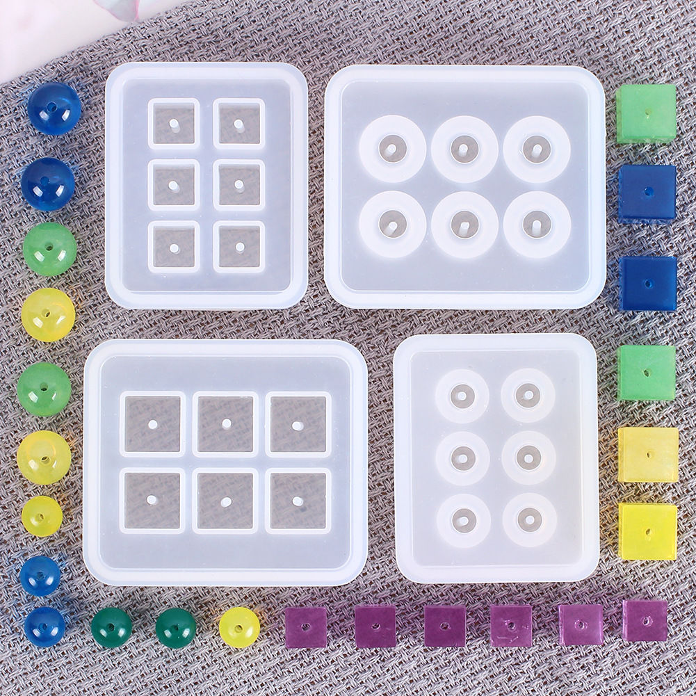 水晶滴胶模具6格带孔珠子