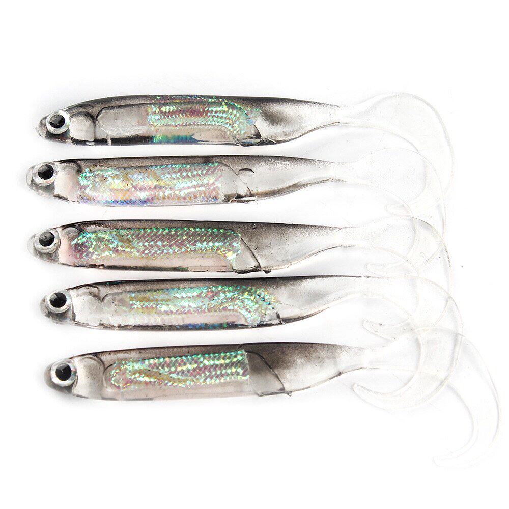 5Pcs/lot Fishing Soft Bait 7CM 7.5CM 1.7G 2.3G 2.7G T Tail f