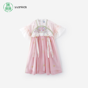 厵汉服女童夏新款女宝宝中国风襦裙薄款连衣裙古风古装裙子演出服
