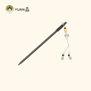 厵YUAN女童江南春复古装古风汉服发夹演出头饰竹斋戏鱼古风发簪