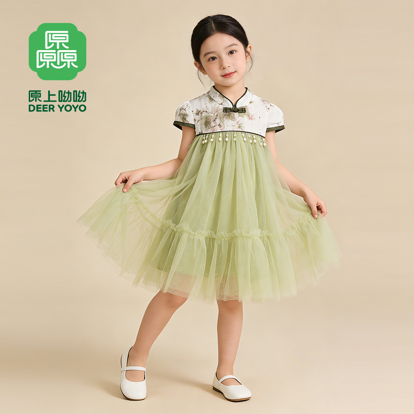 女童新中式网纱汉服演出连衣裙