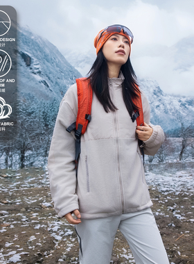 EFTC 2025冬季山系户外双面摇粒绒外套男夹克保暖内胆上衣女