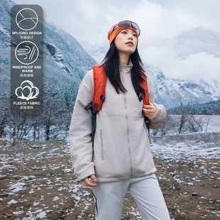 EFTC 2025冬季山系户外双面摇粒绒外套男夹克保暖内胆上衣女