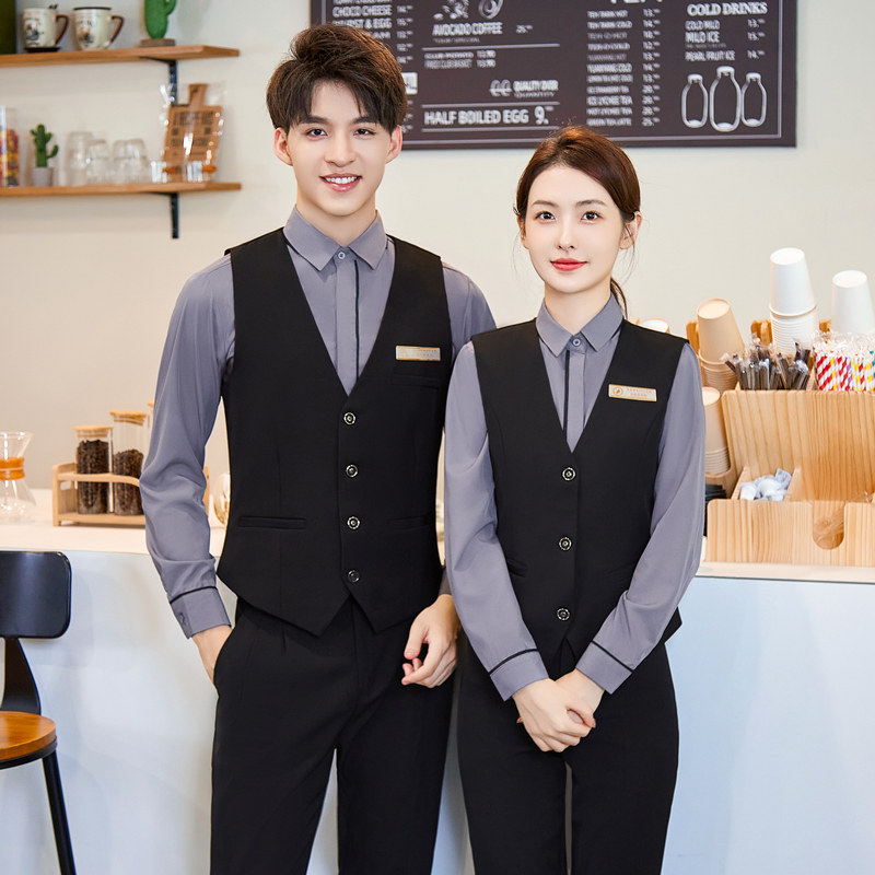 职业马甲套装男女酒店服务员工作服高端饭厅餐饮饭店KTV酒吧工装