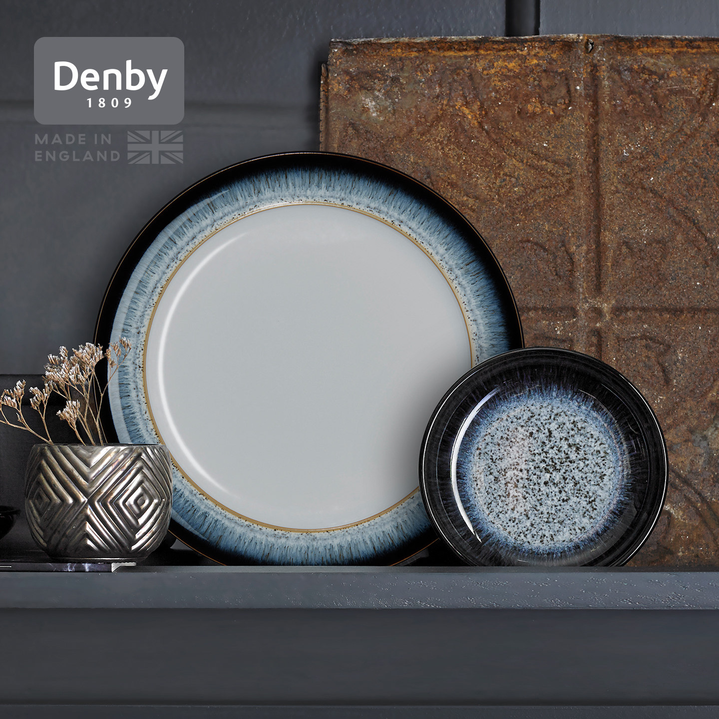 denby丹碧英国进口黑露餐盘家用陶瓷盘子牛排盘菜盘欧式餐具