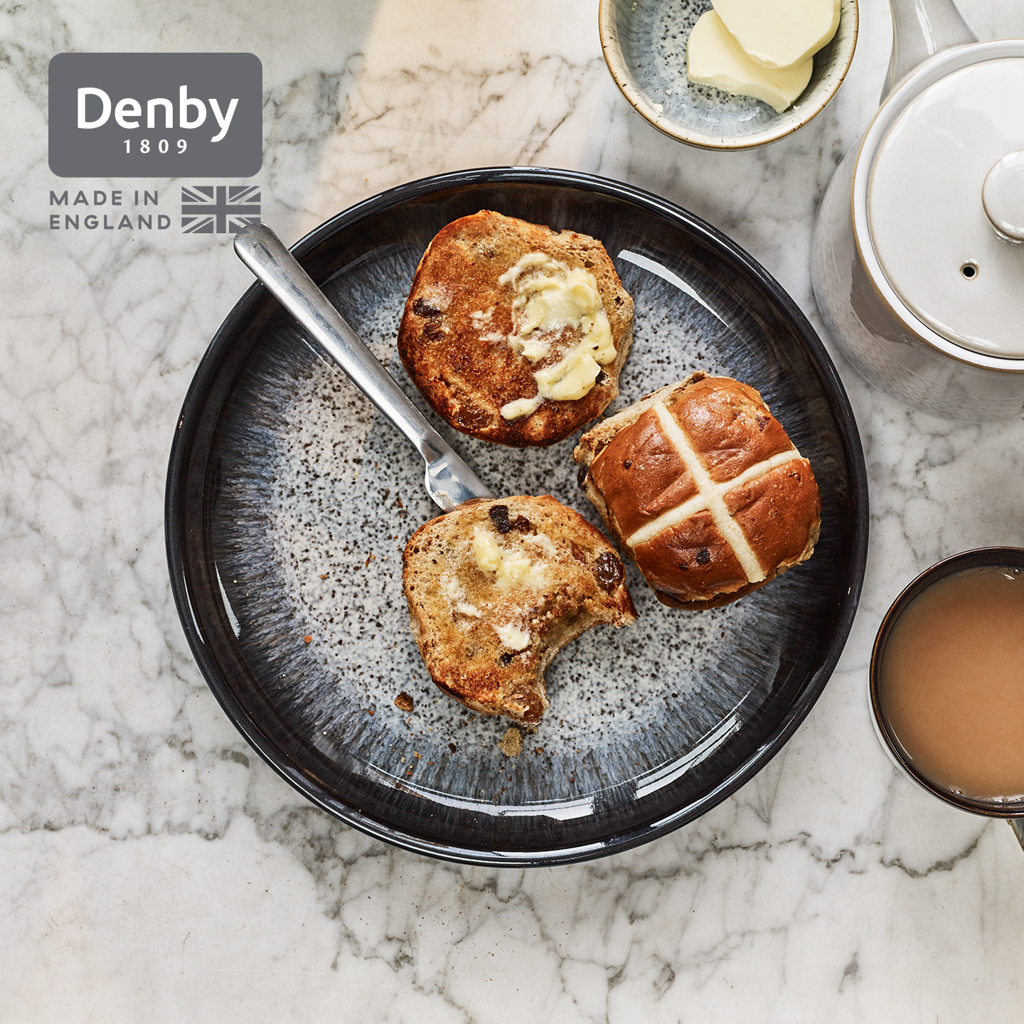 【乔迁礼物】denby丹碧进口黑露陶瓷餐具套装家用盘子碗餐盘高级