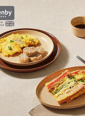 denby丹碧英国进口艺匠棕餐盘欧式家用西餐盘深色系创意菜盘