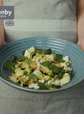 denby丹碧英国进口艺匠蓝铆钉碗家用创意碗蔬菜沙拉碗个性意面碗