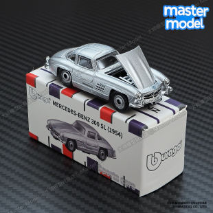 1:64奔驰300SL鸥翼门经典跑车正版仿真合金汽车模型潮玩具比美高
