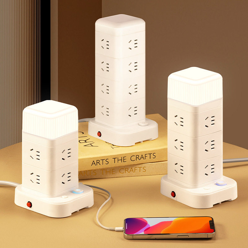 塔型立式插座孔多功能多用家用带排夜排办公桌宿舍面usb插灯插座,电子/电工,USB/快充/无线充电排插,淘宝优惠券,粉丝福利购,淘宝优惠卷