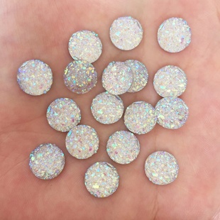 极速100pcs AB Resin Bling ConvAex Surface Ore 10mm Round Fla