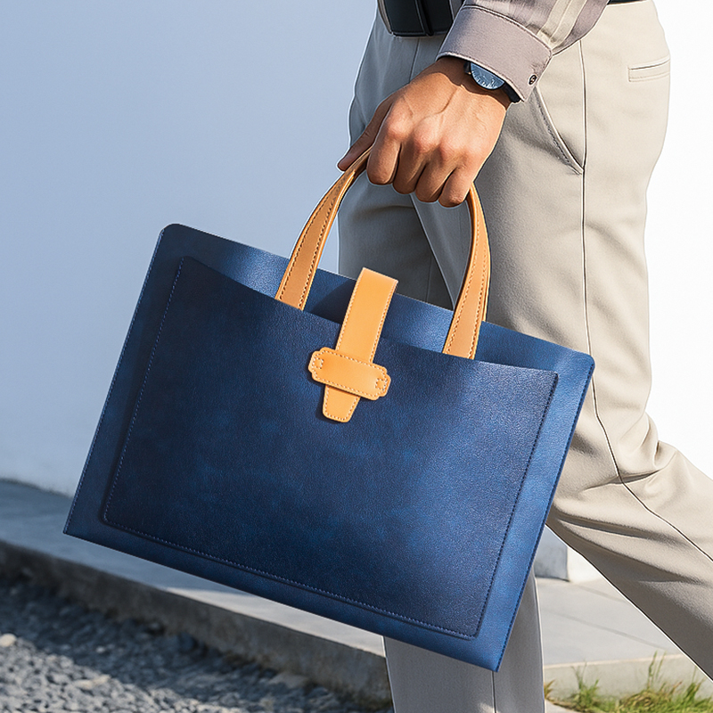 皮质a4公文包男女商务手提袋文件包袋可装电脑资料事务包手提便携大容量定制可印logo商务公文袋办公合同百搭