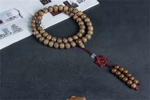 原创DIY檀刻大悲咒1.2*108颗手串木质香味佛珠手持念珠收藏文玩