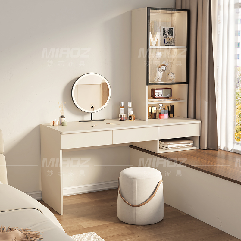 实木梳妆台储物斗柜一体