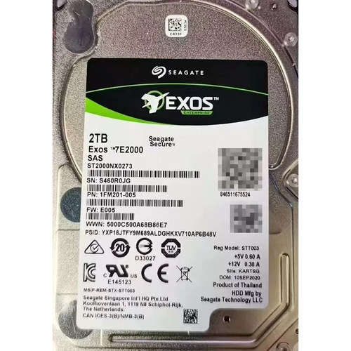 希捷 ST2000NX0273 2T SAS 7.2K 12G 2.5寸企业服务器硬盘