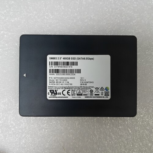 三星SM883 480G SATA 6GB 2.5企业级固态硬盘MZ7KH480HAHQ-00005