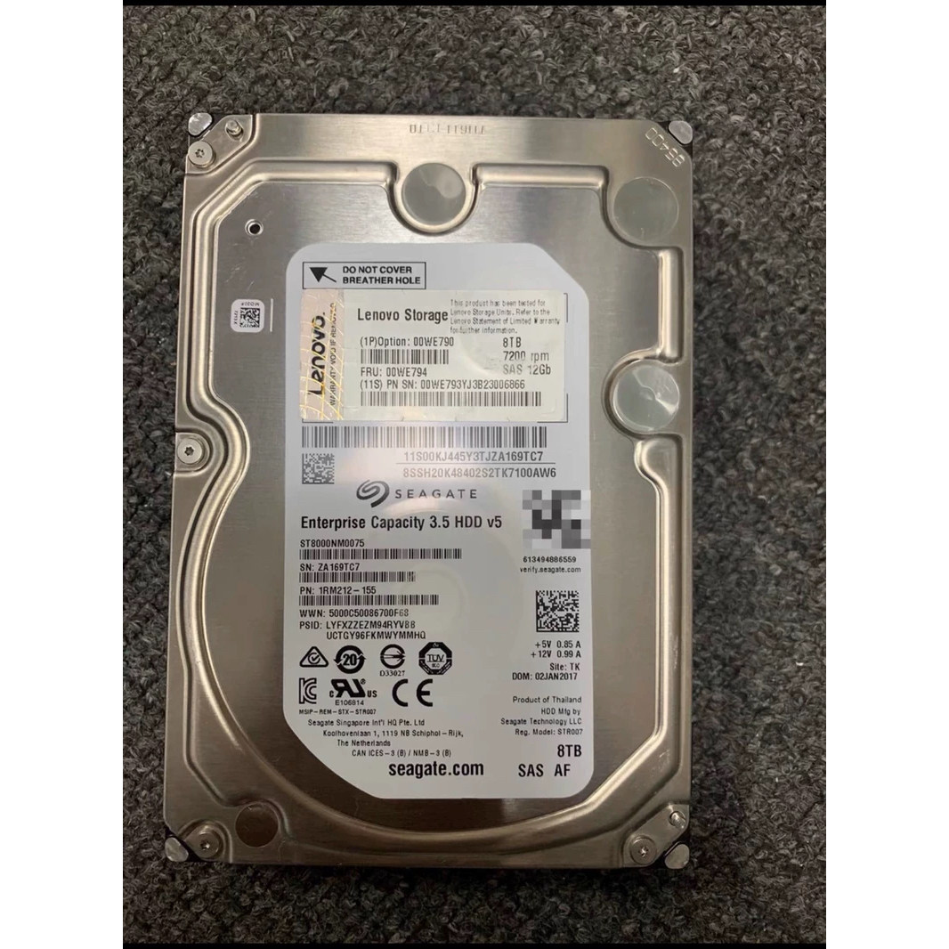 联想00WE794 00WE790 8T SAS 7.2K 12GB 3.5寸服务器硬盘全新