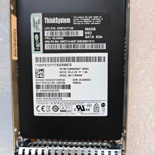 联想4XB7A17126 02JG583 960G SATA 6GB 2.5服务器固态硬盘PM863A