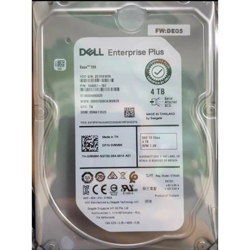 DELL 0V9M9K 4T SAS 12GB 7.2K 3.5 SC康贝存储硬盘ST4000NM0025