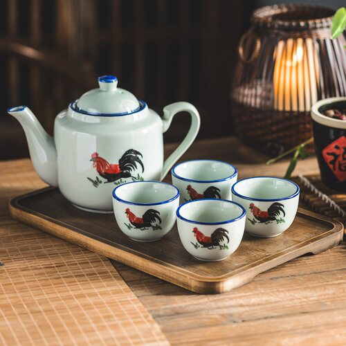 复古怀旧陶瓷公鸡凉水壶泡茶专用