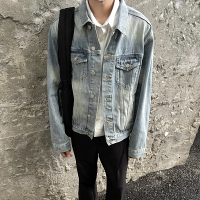 cleanfit重磅水洗做旧男女短宽修身牛仔夹克外套上衣ins