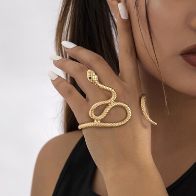 Punk exaggerated retro serpentine hand palm bracelet夸张手镯