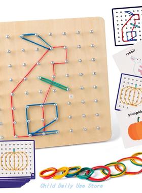 Coogam Wooden Toys Geoboard Mathematical Manipulative Block